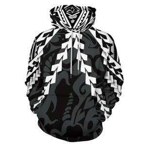 Alta qualità moda rosso e nero Samoa polinesiano tribale uomo/donna abbigliamento stile felpa con cappuccio giacca autunno inverno - Product Image 2