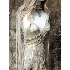 Abito 2024 da donna fatto a mano dea greca romana abito di un pezzo con nappine Sexy Design bohémien Vocation Beach Party abiti da donna - Product Image 1