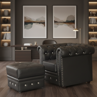 Maßgefertigtes Luxuriöses Modernes Villen-, Einkaufszentrum-, Hotel- und Apartment-Wohnzimmermöbel: Sektionales PU-Leder-Sofa-Set mit Liegefunktion für Zuhause