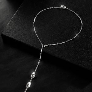 Nouveau Collier Long Élégant Style Européen et Américain avec Pendentif Goutte d'Eau en Zircon et Chaîne Arrière, Bijou de Mariage Scintillant - Product Image 4