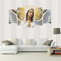 R-DP004 décor à la maison bricolage religieux diamant peintures cinq panneaux ange toile mur Art imprimer 5D mur décoratif peinture religieuse