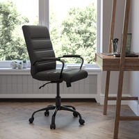 Chaise de bureau en cuir, pivotante à dossier central, de haute qualité, pour salon