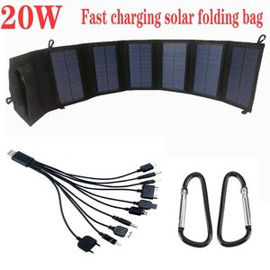 Système d'alimentation <span class=keywords><strong>solaire</strong></span> hors réseau MPPT, chargeur pliable avec sortie USB, pour camping, randonnée, banque d'alimentation pour téléphones portables - Product Image 6