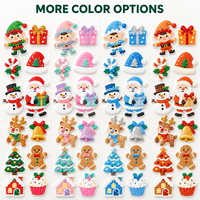 Lot d'autocollants en mousse EVA pour cadeaux et loisirs créatifs, avec impression pailletée et découpe, thème Noël