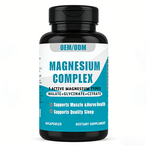 תוסף מגנזיום 3 ב-1 (מלאט, גליצינאט, ציטראט) 60 כמוסות |   תמיכה בשרירים ועצבים, סיוע בשינה |   מבוגר |   2 כמוסות - Product Image 1