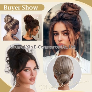 Perruque <span class=keywords><strong>chignon</strong></span> bouclée pour femme en gros avec élastique, <span class=keywords><strong>cheveux</strong></span> courts <span class=keywords><strong>naturels</strong></span>, commerce extérieur transfrontalier - Product Image 2