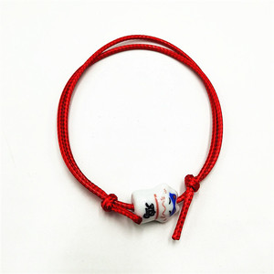 Ceramic Blessing <b>Bracelet</b> Hand Woven Red <b>String</b> Zodiac Animal Cartoon Unisex Gift Jewelry - Product Image 2