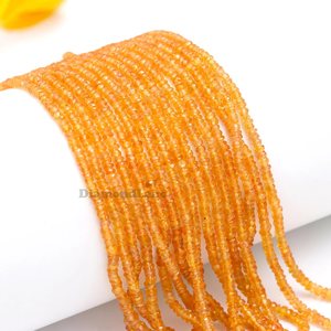 Lustre LD 100% saphir jaune naturel, perles rondes de 4 mm, pierres facettées, certifiées par un tiers, fabrication de bijoux - Product Image 4