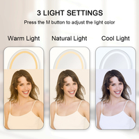 Miroir de maquillage arqué LED finition argentée, trois couleurs, variateur tactile, moderne et élégant, alimentation CA/CC, pour coiffeuse de chambre