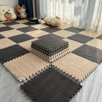 Tapis en peluche antidérapant résistant aux taches tapis de sol en mousse facile d'entretien couleur unie pour la maison pour le salon sommeil assis fabriqué à la machine