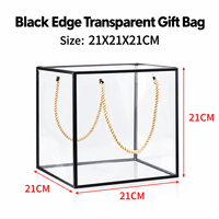 Fabricants chinois prêts à expédier : Boîte cadeau transparente 12x12x12cm en PVC avec poignée torsadée et bordure dorée, pour mug et bougie recyclée