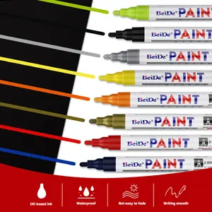 Marqueurs d'art permanents à base d'huile de pneu de voiture marqueurs de peinture à pointe fine marqueurs de tissu imperméables