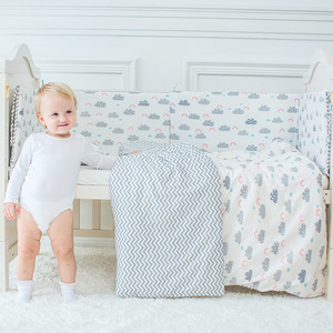 Chine pas cher nuage gris motif imprimé pliable <span class=keywords><strong>bio</strong></span> 100% coton bébé lit bébé lit bébé pare-chocs pad - Product Image 4