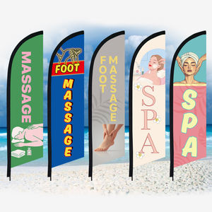 Drapeau publicitaire en polyester imprimé numériquement, style entreprise personnalisé, pour <span class=keywords><strong>massage</strong></span> des pieds, spa, promotion <span class=keywords><strong>de</strong></span> bien-être en extérieur, poteaux non inclus - Product Image 4
