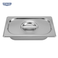 Plats Gastronorm Venada en Acier Inoxydable Personnalisables GN 1/4, Multi-Tailles, Grande Capacité, Fournitures Européennes pour Buffets