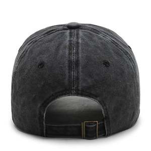 Gorra de béisbol de algodón personalizada para niños, OEM, lavada, de 6 paneles, corona suave, visera plana, con estampado en relieve, hebilla metálica, privada - Product Image 5