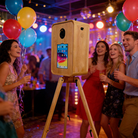 Photomaton en bois populaire 2026 pour iPad, avec caméra et imprimante en option, idéal pour mariages et fêtes