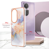 Coque de téléphone pour OPPO A58 4G pour Reno10Pro 5G, motifs tendance, placage marbré, antichoc, IMD, ajustement fin, avec TPU souple dégradé