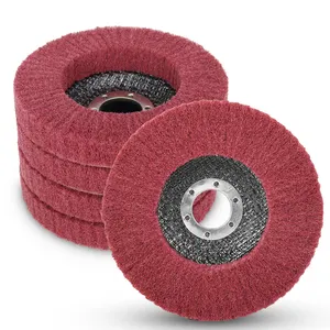 Red Grit 320 No Sanding Head Flap Disc Nylon Fiber Abrasive Polishing Wheel For Angle Grinder Metal
