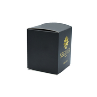 Boîtes en carton recyclables avec estampage à chaud or, pelliculage mat, surface noire, pour emballage de luxe de parfums, bougies, cosmétiques et cadeaux