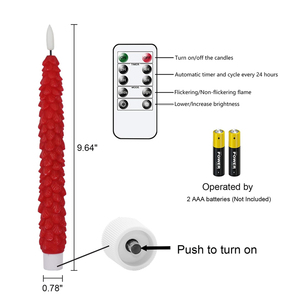 Cây Giáng Sinh Flameless Taper Nến <span class=keywords><strong>LED</strong></span> Pin Hoạt Động Bất Sáp Với Từ Xa Hẹn Giờ Cho Đám Cưới Sinh Nhật Diwali Halloween - Product Image 2