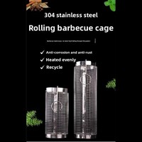 Grille de barbecue rotative en acier inoxydable 304, fumoir extérieur multifonctionnel de style moderne, grille de cuisson portable en maille pour rôtir
