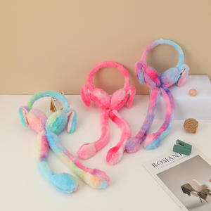 子供のためのカラフルな冬のキャラクタースタイル暖かいぬいぐるみイヤーバッグ楽しいかわいい冷たいウサギの耳バッグ - Product Image 2