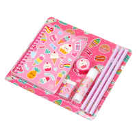 Ensemble de papeterie adapté aux enfants avec cahier, crayons, taille-crayon, gomme, bâton de colle et ensemble de papeterie pour sac à dos à thème