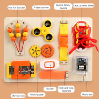 Juego de Mesa Multifuncional Educativo Temprano para Niños de 5 a 7 Años, Aprendizaje de Habilidades para la Vida, Juguete de Madera, Tabla Sensorial