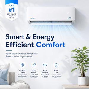 Climatiseur mini-split Senville Leto Series 12000 Btu 110V Inverter Pompe à chaleur compatible Alexa Blanc - Product Image 3