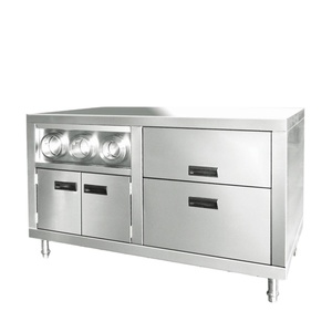 โต๊ะทำงานกลางครัวสแตนเลสสำหรับร้านอาหารฟาสต์ฟู้ด รุ่น K1527-1 - Product Image 4