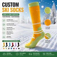 Chaussettes de ski personnalisées OEM haute performance, chaudes, respirantes, en nylon et coton, avec coussin pour le ski hivernal