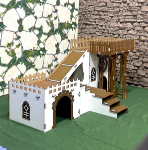 Lussuosa Casetta per Piccoli Animali, Moderno Castello in Legno per Conigli, Cortile per Porcellini d'India e Criceti, Rifugio e Casa per il Riposo in Soggiorno - Product Image 2