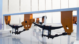 Suspension <span class=keywords><strong>de</strong></span> remorque <span class=keywords><strong>tandem</strong></span> en acier <span class=keywords><strong>de</strong></span> type américain à 2 essieux avec mécanisme à ressort à lames Pièces détachées pour remorques - Product Image 6