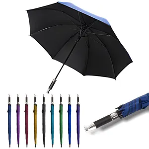Bâton Automatique Droit Parapluies de Revêtement Noir de Haute Qualité Parapluies Droit de Luxe en Gros