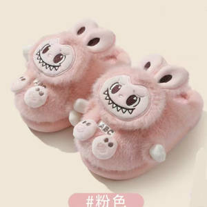 <span class=keywords><strong>Chaussons</strong></span> d'hiver pour enfants très vendus, pantoufles en peluche de lapin pour filles et pantoufles en polaire à dos fermé pour garçons - Product Image 3