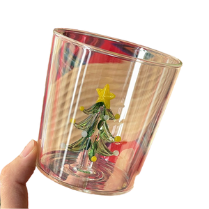 <span class=keywords><strong>Tasse</strong></span> en <span class=keywords><strong>verre</strong></span> borosilicate monocouche en forme d'arbre de Noël 3D créative, 301-400 ml, écologique, transparente, pour jus/thé au lait - Product Image 5