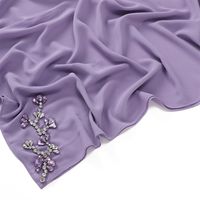 Yomo 2024 haute qualité fleur diamant en mousseline de soie hijab femmes écharpe long châle malaisie tudung dubai hijab