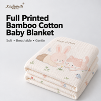 Couverture bébé en coton bambou 6 couches 43,3x43,3 pouces, couverture bébé personnalisée entièrement imprimée, couverture bébé en mousseline douce, vente en gros