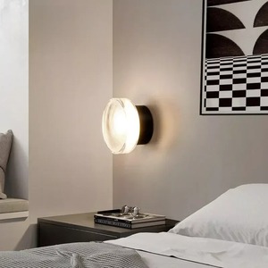 Modern Simple Round <b>Wall</b> Lamp LED Glass <b>Wall</b> <b>Light</b> Living Room Aisel Corridor Bedroom Bathroom Home Decoration Indoor Lighting - Product Image 5