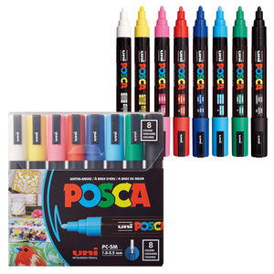 Ensemble de marqueurs de peinture UNI <span class=keywords><strong>POSCA</strong></span> à pointe moyenne PC-5M de 8 couleurs, marqueurs <span class=keywords><strong>Posca</strong></span> avec pointes réversibles pour l'artisanat d'art DIY - Product Image 3