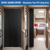 Porte pliante horizontale intégrée en polyester JSL RV, légère, durable, noire/grise/beige, sur mesure
