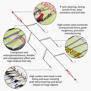 ชุดเบ็ดตกปลา Jingpin Ise Ni ขนาด 3 เหล็กกล้าคาร์บอนสูง พร้อมสายผูกสำเร็จ สำหรับตกปลาคาร์พในน้ำจืด - Product Image 4