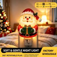 Veilleuse LED Père Noël Joyeux Noël, éclairage décoratif à brancher, décoration de maison pour les fêtes, lumière douce et chaude, idée cadeau, lampe de table