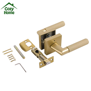 <span class=keywords><strong>Maniglia</strong></span> per Porta d'Ingresso di Alta Gamma con Finitura <span class=keywords><strong>Satinata</strong></span> Dorata e Serratura in Lega di Zinco, Maniglie per Porte Interne con Funzione Privacy - Product Image 5