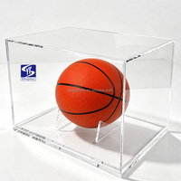 Vitrine transparente en acrylique SYP pour ballon de basket, boîte de présentation avec support pour ballons de basket signés et autographiés, objets de collection