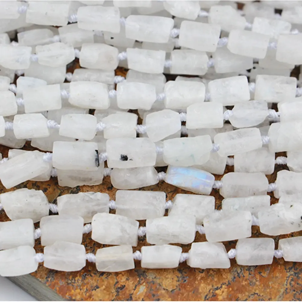 LS-A531 удивительная природным драгоценным камнем трубки цилиндрической формы камень Лунный Камень Бисер для детей возрастом от 5 до 10 мм нерегулярные Колонка бусы, сделай сам, ювелирное изделие