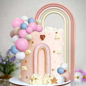 Adornos de Arco de Goma Suave con Diseño de Arcoíris de Dibujos Animados, 21 Piezas, Decoración de Pasteles de Colores, Estilo Cyber, Color Macaron - Product Image 1
