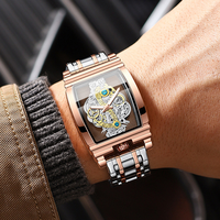 Montre de luxe pour homme BINBOND B5011 5011, bracelet en acier inoxydable, montre de business, lumière nocturne luminescente, calendrier à aiguilles, montre à quartz