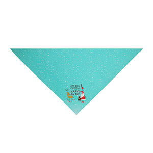 Pañuelo triangular de algodón con estampado personalizado para mascotas, pañuelos navideños para perros - Product Image 3
